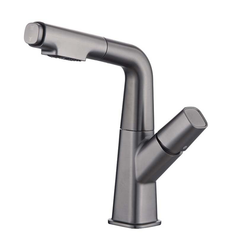 Contemporary Centerset Faucets Single Handle Faucets for Bathroom Gris Humo Clearhalo 'bathroom_sink_faucets' 'Conjunta de Baño y Conjunta de Grifo' 'Coronamiento de Baño y Dispositivo de Baño' 'Grifo del lavabo del baño' 'Hogar' 'home_improvement' 'home_improvement_bathroom_sink_faucets' 'Mejoras para el hogar' 6438528