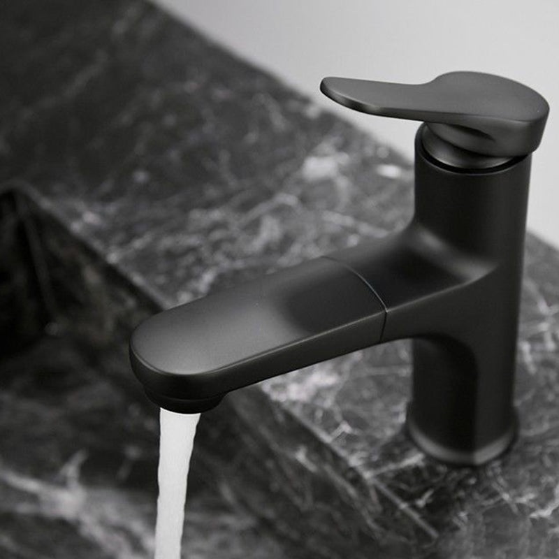 Contemporary Style Faucet Single Lever Handle Faucet with Swivel Spout Clearhalo 'Bathroom Remodel & Bathroom Fixtures' 'Bathroom Sink Faucets' 'Bathroom Sinks & Faucet Components' 'bathroom_sink_faucets' 'Home Improvement' 'home_improvement' 'home_improvement_bathroom_sink_faucets' 6438567