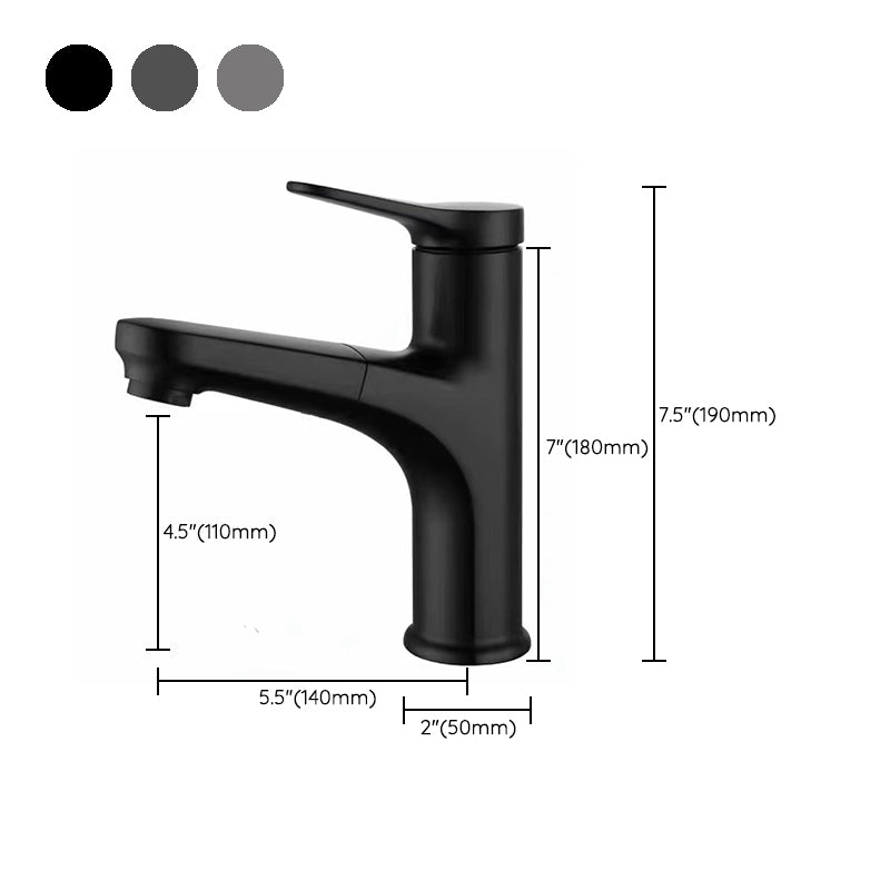 Contemporary Style Faucet Single Lever Handle Faucet with Swivel Spout Clearhalo 'Bathroom Remodel & Bathroom Fixtures' 'Bathroom Sink Faucets' 'Bathroom Sinks & Faucet Components' 'bathroom_sink_faucets' 'Home Improvement' 'home_improvement' 'home_improvement_bathroom_sink_faucets' 6438574