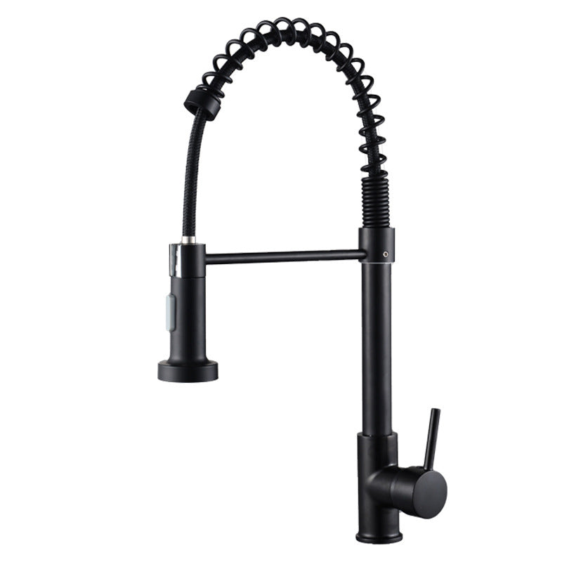 Modern Spring Spout Faucets 1-Handle with Water Dispenser Standard Kitchen Faucets Clearhalo 'Home Improvement' 'home_improvement' 'home_improvement_kitchen_faucets' 'Kitchen Faucets' 'Kitchen Remodel & Kitchen Fixtures' 'Kitchen Sinks & Faucet Components' 'kitchen_faucets' 6438617