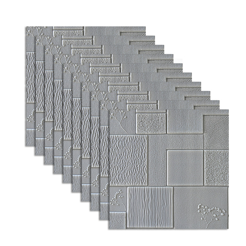 Waterproof Wall Ceiling 3D Faux Stone Foam Peel and Stick Living Room Panel (10-Pack) Light Gray Clearhalo 'Flooring 'Home Improvement' 'home_improvement' 'home_improvement_wall_paneling' 'Wall Paneling' 'wall_paneling' 'Walls & Ceilings' Walls and Ceiling' 6438798