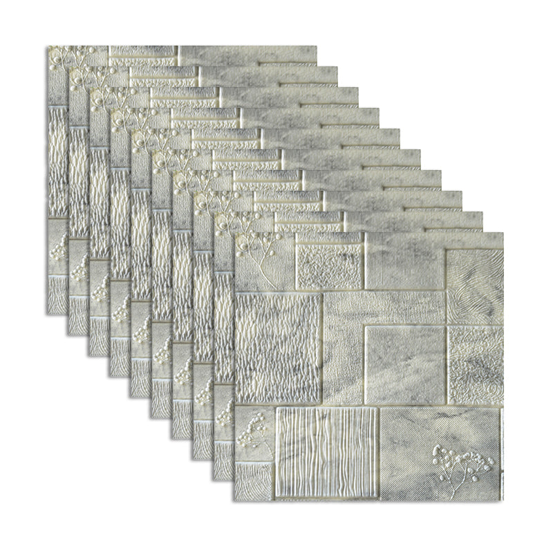 Waterproof Wall Ceiling 3D Faux Stone Foam Peel and Stick Living Room Panel (10-Pack) Gray-White Clearhalo 'Flooring 'Home Improvement' 'home_improvement' 'home_improvement_wall_paneling' 'Wall Paneling' 'wall_paneling' 'Walls & Ceilings' Walls and Ceiling' 6438816