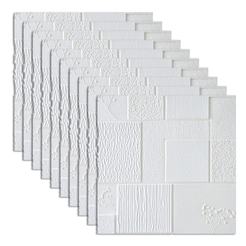 Waterproof Wall Ceiling 3D Faux Stone Foam Peel and Stick Living Room Panel (10-Pack) Off-White Clearhalo 'Flooring 'Home Improvement' 'home_improvement' 'home_improvement_wall_paneling' 'Wall Paneling' 'wall_paneling' 'Walls & Ceilings' Walls and Ceiling' 6438822