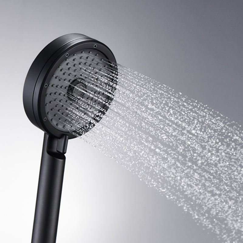 Matte Black Handheld Shower Head Modern 3-Jet Round Wall-Mount Handheld Shower Head Clearhalo 'Bathroom Remodel & Bathroom Fixtures' 'Home Improvement' 'home_improvement' 'home_improvement_shower_heads' 'Shower Heads' 'shower_heads' 'Showers & Bathtubs Plumbing' 'Showers & Bathtubs' 6439150