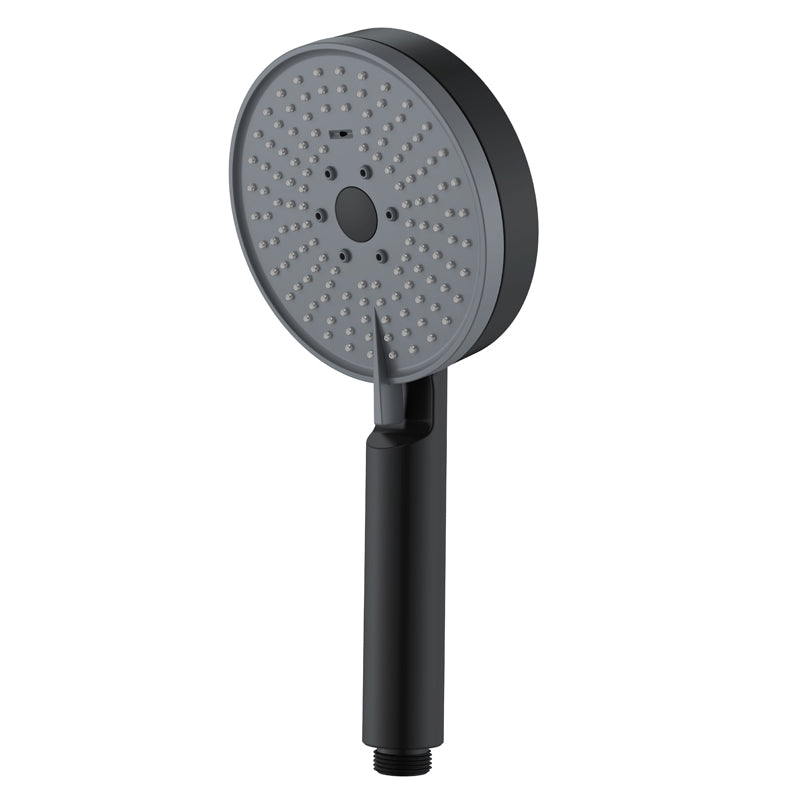 Matte Black Handheld Shower Head Modern 3-Jet Round Wall-Mount Handheld Shower Head Clearhalo 'Bathroom Remodel & Bathroom Fixtures' 'Home Improvement' 'home_improvement' 'home_improvement_shower_heads' 'Shower Heads' 'shower_heads' 'Showers & Bathtubs Plumbing' 'Showers & Bathtubs' 6439156