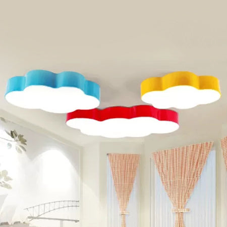 Candy Colored Cloud Flush Ceiling Light Cartoon Acrylic Ceiling Lamp for Kids Room Clearhalo 'Ceiling Lights' 'Close To Ceiling Lights' 'Close to ceiling' 'Flush mount' Lighting' 64432