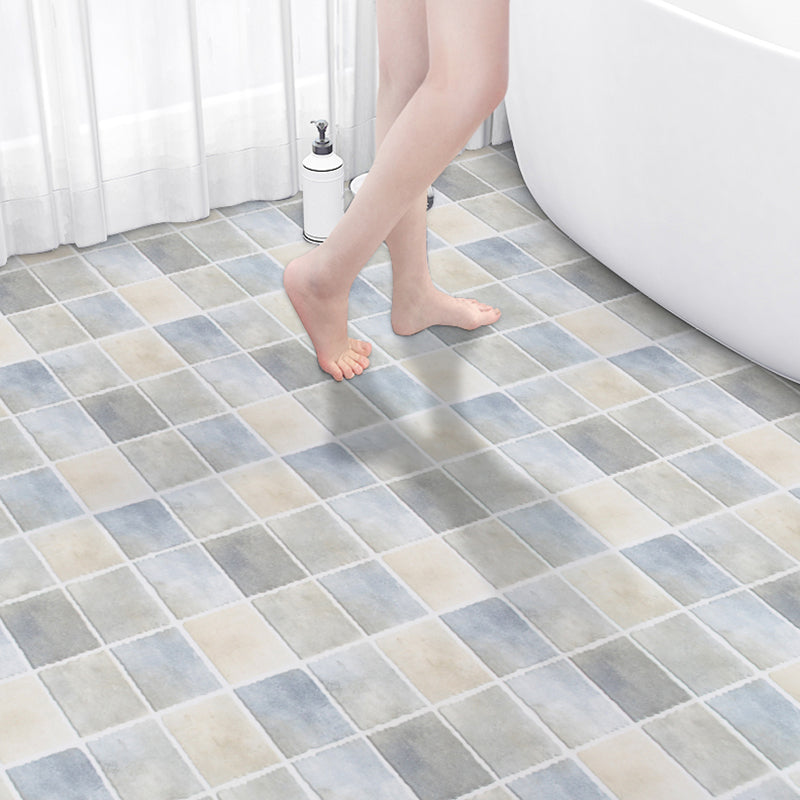 Bathroom Square PVC Flooring 24" x 118" x 4mm Peel & Stick Vinyl Flooring Gray-Blue Clearhalo 'Flooring 'Home Improvement' 'home_improvement' 'home_improvement_vinyl_flooring' 'Vinyl Flooring' 'vinyl_flooring' Walls and Ceiling' 6446951