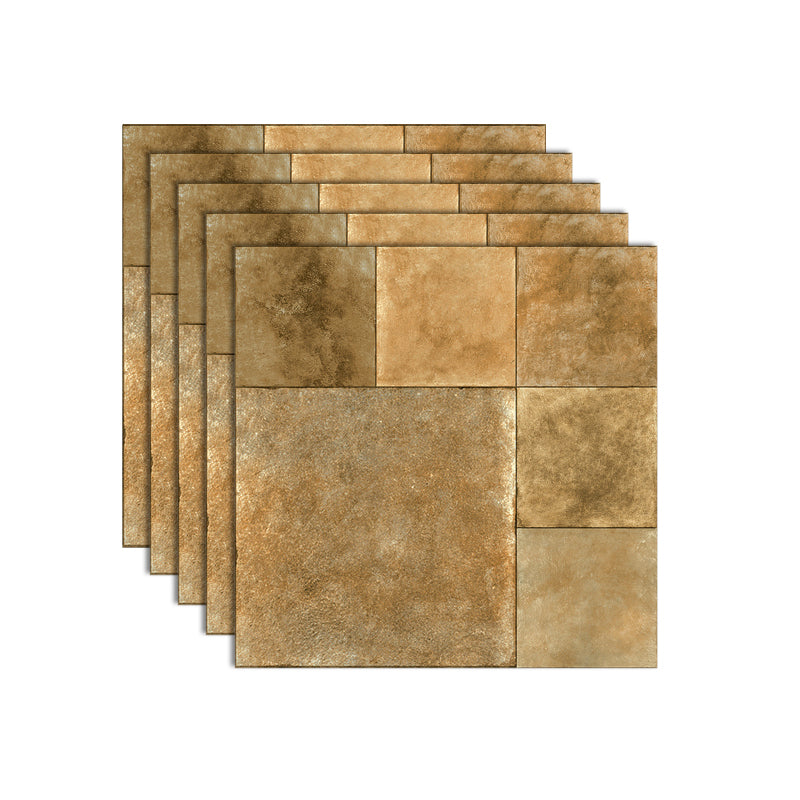 Square Peel & Stick Vinyl Flooring 24" x 24" x 4.6mm PVC Flooring Brown-Khaki Clearhalo 'Flooring 'Home Improvement' 'home_improvement' 'home_improvement_vinyl_flooring' 'Vinyl Flooring' 'vinyl_flooring' Walls and Ceiling' 6447666