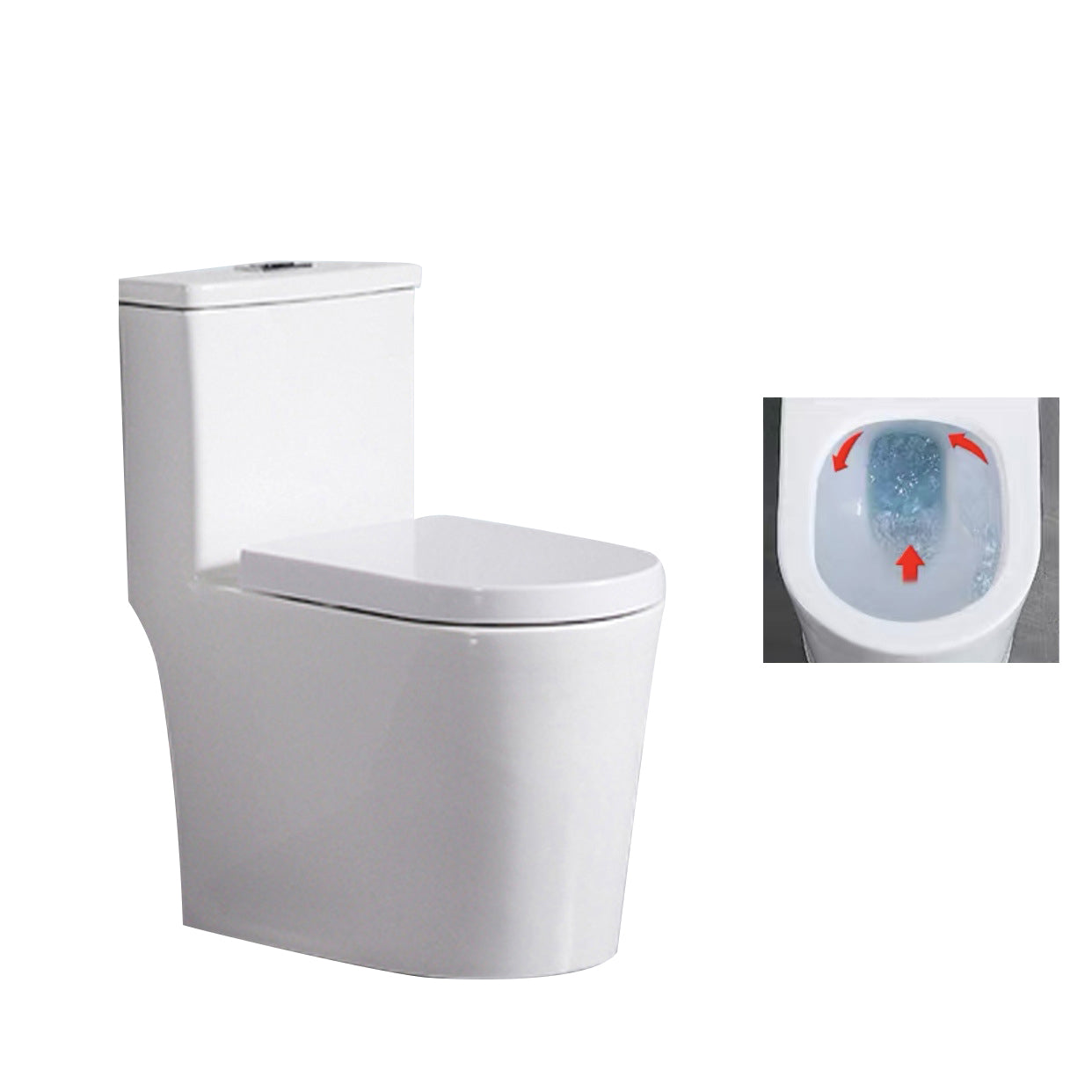 One-Piece Toilet Flush Toilet Floor Mounted UF Siphon Jet Toilet Bowl 15"L x 23"W x 28"H Clearhalo 'Bathroom Remodel & Bathroom Fixtures' 'Home Improvement' 'home_improvement' 'home_improvement_toilets' 'Toilets & Bidets' 'Toilets' 6455841