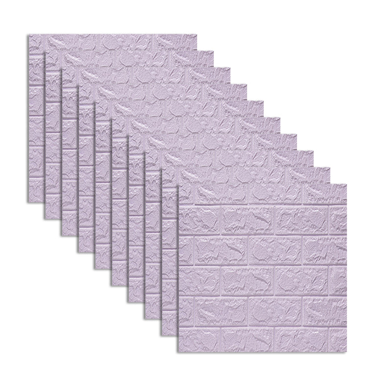 Foam Waterproof Water Panel Living Room 3D Artificial Brick Contemporary Panel (10-Pack) Light Purple Clearhalo 'Flooring 'Home Improvement' 'home_improvement' 'home_improvement_wall_paneling' 'Wall Paneling' 'wall_paneling' 'Walls & Ceilings' Walls and Ceiling' 6455974