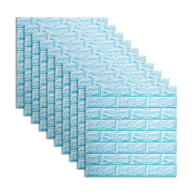 Foam Waterproof Water Panel Living Room 3D Artificial Brick Contemporary Panel (10-Pack) Blue Clearhalo 'Flooring 'Home Improvement' 'home_improvement' 'home_improvement_wall_paneling' 'Wall Paneling' 'wall_paneling' 'Walls & Ceilings' Walls and Ceiling' 6455976