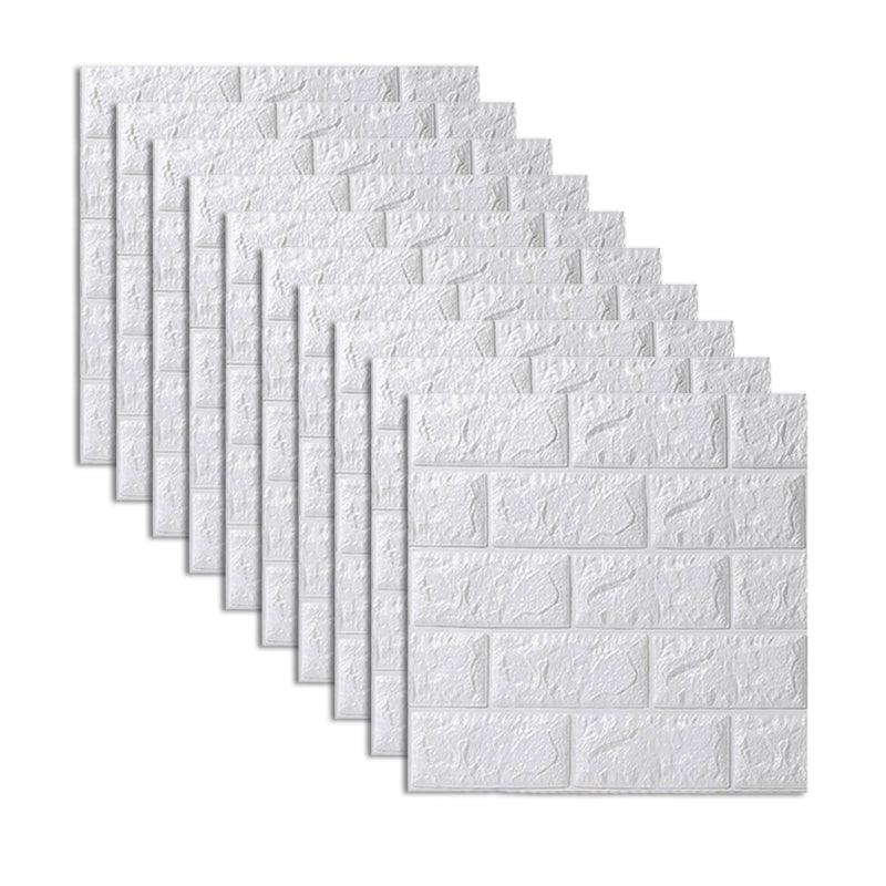 Foam Waterproof Water Panel Living Room 3D Artificial Brick Contemporary Panel (10-Pack) White Clearhalo 'Flooring 'Home Improvement' 'home_improvement' 'home_improvement_wall_paneling' 'Wall Paneling' 'wall_paneling' 'Walls & Ceilings' Walls and Ceiling' 6455980