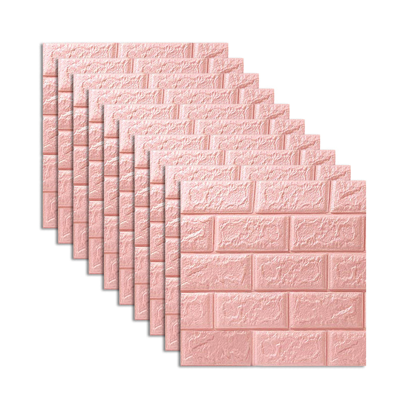 Foam Waterproof Water Panel Living Room 3D Artificial Brick Contemporary Panel (10-Pack) Pink Clearhalo 'Flooring 'Home Improvement' 'home_improvement' 'home_improvement_wall_paneling' 'Wall Paneling' 'wall_paneling' 'Walls & Ceilings' Walls and Ceiling' 6455982