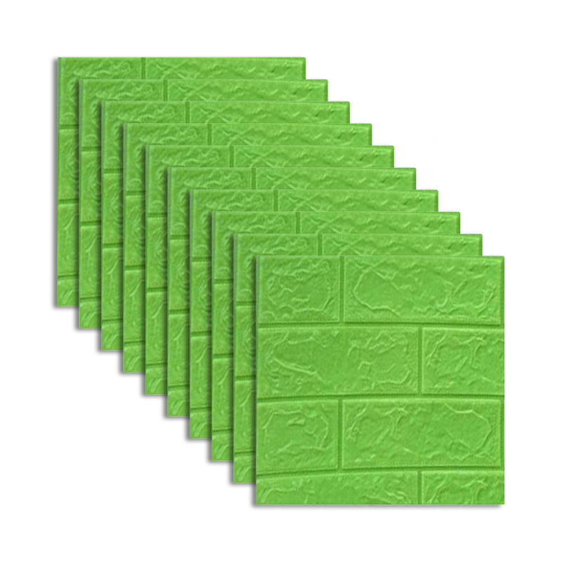 Foam Waterproof Water Panel Living Room 3D Artificial Brick Contemporary Panel (10-Pack) Fruit Green Clearhalo 'Flooring 'Home Improvement' 'home_improvement' 'home_improvement_wall_paneling' 'Wall Paneling' 'wall_paneling' 'Walls & Ceilings' Walls and Ceiling' 6455984