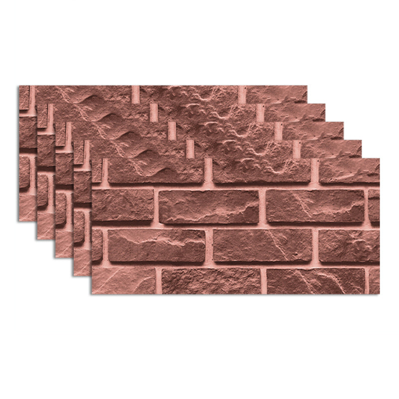 3D Artificial Brick Paneling Waterproof Peel and Stick Living Room Wall Panel (5-Pack) Red Clearhalo 'Flooring 'Home Improvement' 'home_improvement' 'home_improvement_wall_paneling' 'Wall Paneling' 'wall_paneling' 'Walls & Ceilings' Walls and Ceiling' 6456022