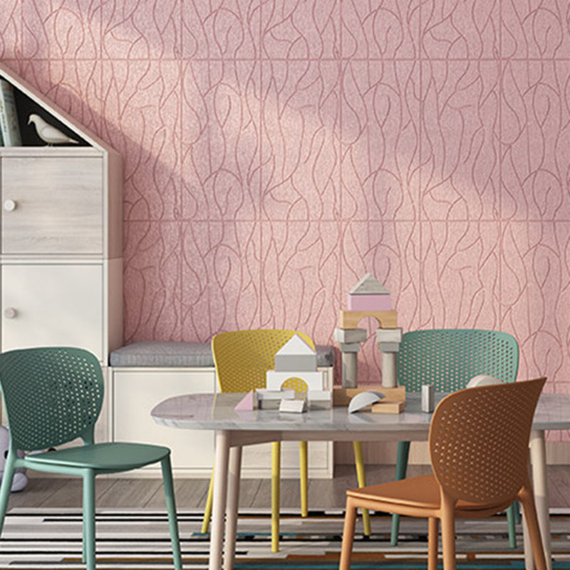 Modern Wall Tile PVC 3D Embossed Peel and Press Waterproof Indoor Wall Panel Pink 0.28" Clearhalo 'Flooring 'Home Improvement' 'home_improvement' 'home_improvement_wall_paneling' 'Wall Paneling' 'wall_paneling' 'Walls & Ceilings' Walls and Ceiling' 6456044