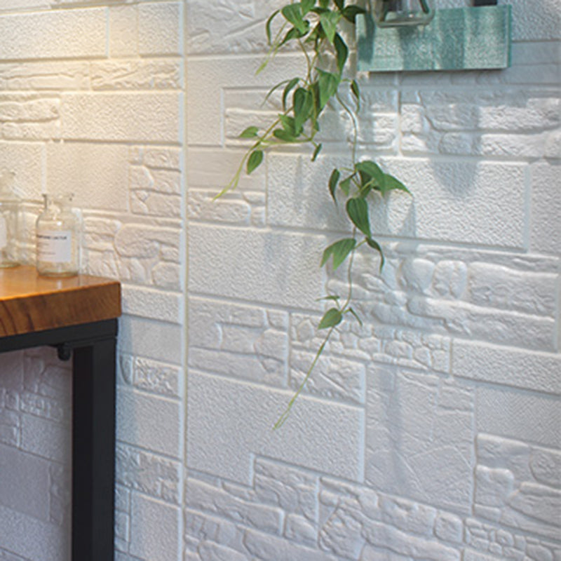 Modern Wall Tile PVC 3D Embossed Peel and Press Waterproof Indoor Wall Panel Clearhalo 'Flooring 'Home Improvement' 'home_improvement' 'home_improvement_wall_paneling' 'Wall Paneling' 'wall_paneling' 'Walls & Ceilings' Walls and Ceiling' 6456061