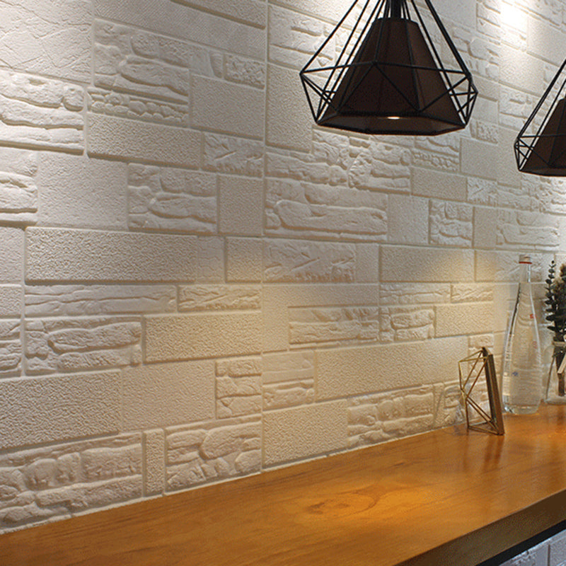 Modern Wall Tile PVC 3D Embossed Peel and Press Waterproof Indoor Wall Panel Clearhalo 'Flooring 'Home Improvement' 'home_improvement' 'home_improvement_wall_paneling' 'Wall Paneling' 'wall_paneling' 'Walls & Ceilings' Walls and Ceiling' 6456063