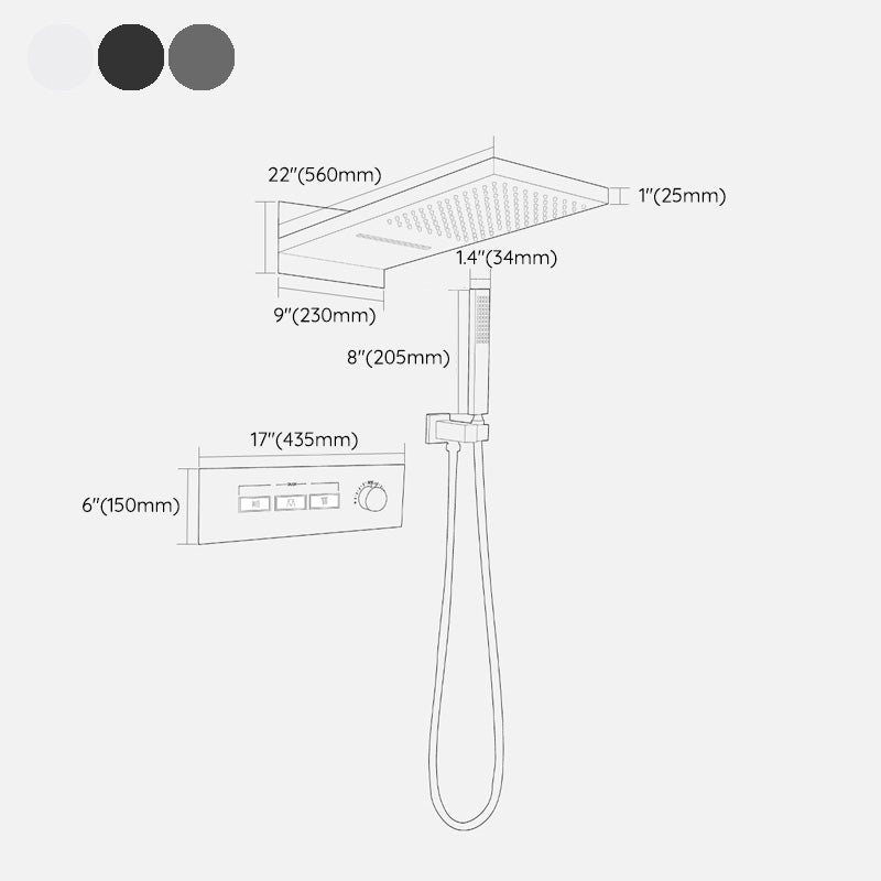 Modern Shower Set Handheld Shower Head Wall Mounted Shower System Clearhalo 'Bathroom Remodel & Bathroom Fixtures' 'Home Improvement' 'home_improvement' 'home_improvement_shower_faucets' 'Shower Faucets & Systems' 'shower_faucets' 'Showers & Bathtubs Plumbing' 'Showers & Bathtubs' 6456695