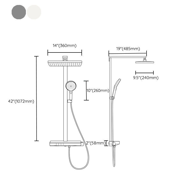 Contemporary Shower Set Adjustable Shower Head Slide Bar Wall Mounted Shower System Clearhalo 'Bathroom Remodel & Bathroom Fixtures' 'Home Improvement' 'home_improvement' 'home_improvement_shower_faucets' 'Shower Faucets & Systems' 'shower_faucets' 'Showers & Bathtubs Plumbing' 'Showers & Bathtubs' 6456733