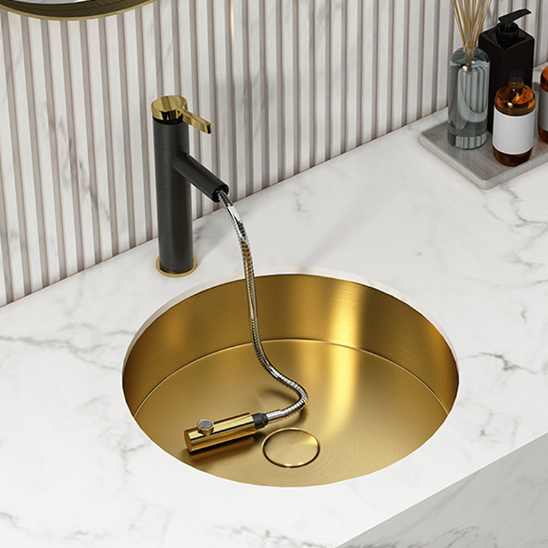 Round Bathroom Sink Modern Undermount Bathroom Sink with Faucet Clearhalo 'Bathroom Remodel & Bathroom Fixtures' 'Bathroom Sinks & Faucet Components' 'Bathroom Sinks' 'bathroom_sink' 'Home Improvement' 'home_improvement' 'home_improvement_bathroom_sink' 6457109