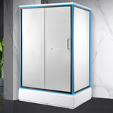 Contemporary Shower Stall Frosted Rectangle Shower Stall with Ceiling Clearhalo 'Bathroom Remodel & Bathroom Fixtures' 'Home Improvement' 'home_improvement' 'home_improvement_shower_stalls_enclosures' 'Shower Stalls & Enclosures' 'shower_stalls_enclosures' 'Showers & Bathtubs' 6457158