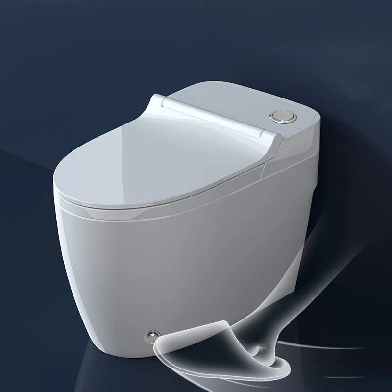 Modern Elong Toilet Bowl Siphon Jet Toilet with Seat for Bathroom White Foot Flush Clearhalo 'Bathroom Remodel & Bathroom Fixtures' 'Home Improvement' 'home_improvement' 'home_improvement_toilets' 'Toilets & Bidets' 'Toilets' 6459975