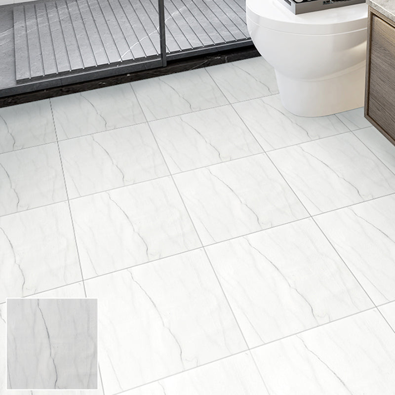 Square Bathroom PVC Flooring 12" x 12" x 0.07mm Peel and Stick Vinyl Flooring White-Gray Clearhalo 'Flooring 'Home Improvement' 'home_improvement' 'home_improvement_vinyl_flooring' 'Vinyl Flooring' 'vinyl_flooring' Walls and Ceiling' 6460444