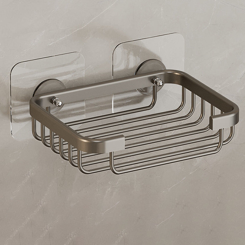 Modern Bath Hardware Set Bath Shelf Black/Silver/Grey Bathroom Hardware Set Grey 1 Piece Soap Dish Clearhalo 'Bathroom Hardware Sets' 'Bathroom Hardware' 'Bathroom Remodel & Bathroom Fixtures' 'bathroom_hardware_sets' 'Home Improvement' 'home_improvement' 'home_improvement_bathroom_hardware_sets' 6460829