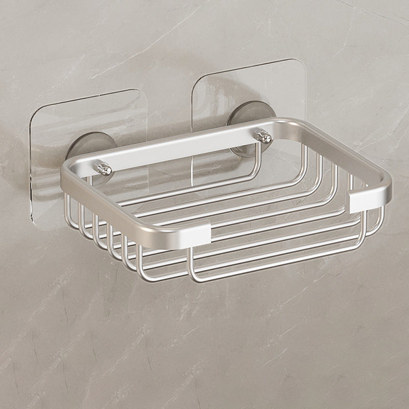 Modern Bath Hardware Set Bath Shelf Black/Silver/Grey Bathroom Hardware Set Silver 1 Piece Soap Dish Clearhalo 'Bathroom Hardware Sets' 'Bathroom Hardware' 'Bathroom Remodel & Bathroom Fixtures' 'bathroom_hardware_sets' 'Home Improvement' 'home_improvement' 'home_improvement_bathroom_hardware_sets' 6460834