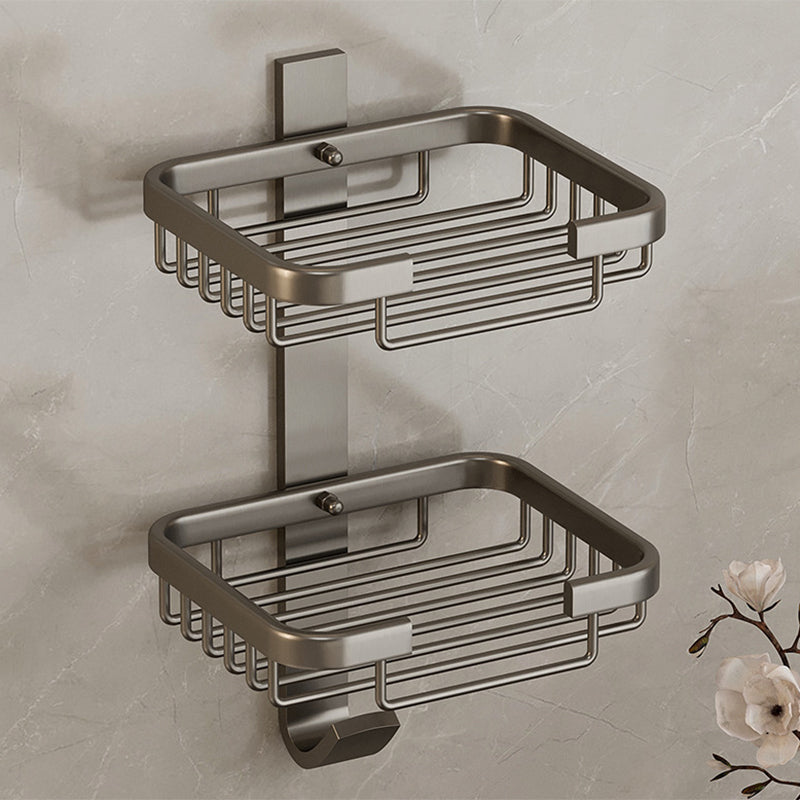 Modern Bath Hardware Set Bath Shelf Black/Silver/Grey Bathroom Hardware Set Clearhalo 'Bathroom Hardware Sets' 'Bathroom Hardware' 'Bathroom Remodel & Bathroom Fixtures' 'bathroom_hardware_sets' 'Home Improvement' 'home_improvement' 'home_improvement_bathroom_hardware_sets' 6460841