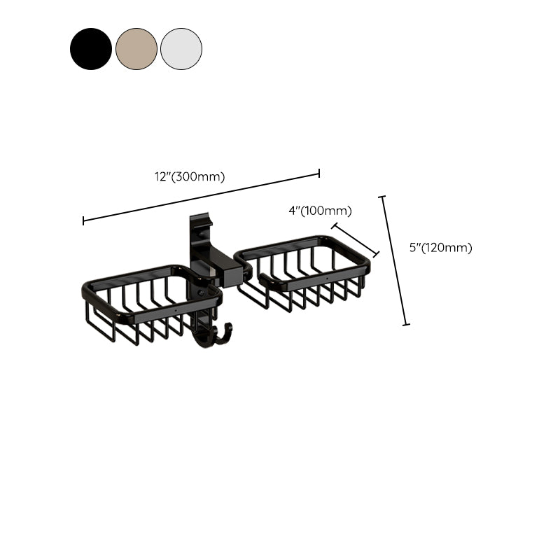 Modern Bath Hardware Set Bath Shelf Black/Silver/Grey Bathroom Hardware Set Clearhalo 'Bathroom Hardware Sets' 'Bathroom Hardware' 'Bathroom Remodel & Bathroom Fixtures' 'bathroom_hardware_sets' 'Home Improvement' 'home_improvement' 'home_improvement_bathroom_hardware_sets' 6460857