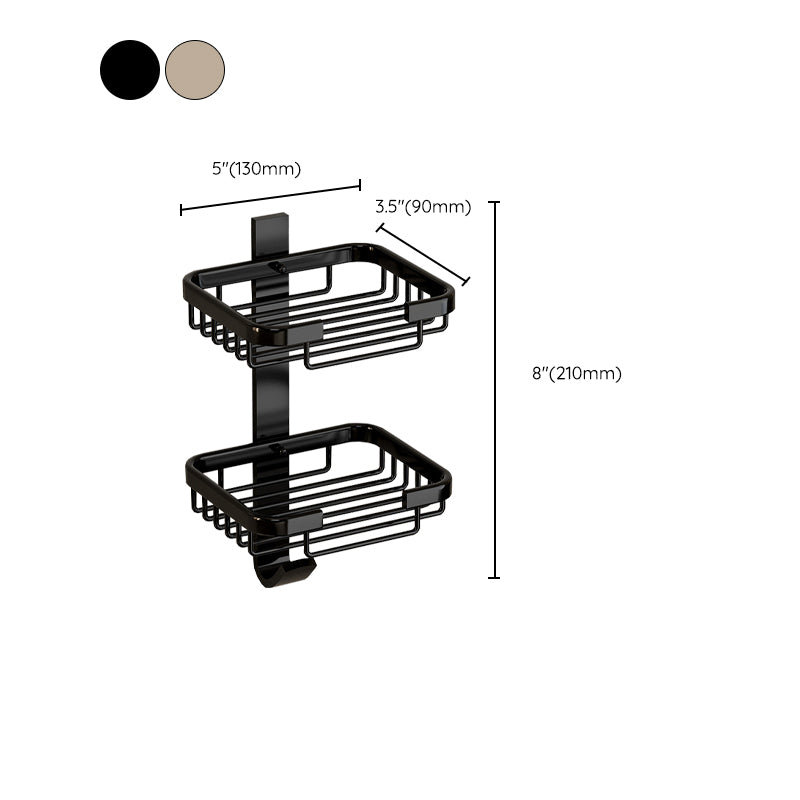 Modern Bath Hardware Set Bath Shelf Black/Silver/Grey Bathroom Hardware Set Clearhalo 'Bathroom Hardware Sets' 'Bathroom Hardware' 'Bathroom Remodel & Bathroom Fixtures' 'bathroom_hardware_sets' 'Home Improvement' 'home_improvement' 'home_improvement_bathroom_hardware_sets' 6460858