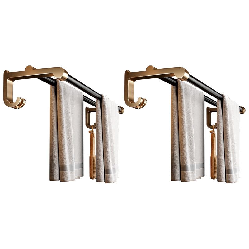 Modern Black Bath Hardware Set Towel Bar Bathroom Hardware Set Black/ Gold 2 Piece Set Clearhalo 'Bathroom Hardware Sets' 'Bathroom Hardware' 'Bathroom Remodel & Bathroom Fixtures' 'bathroom_hardware_sets' 'Home Improvement' 'home_improvement' 'home_improvement_bathroom_hardware_sets' 6460910