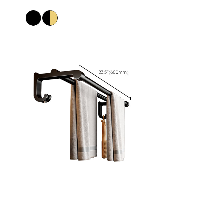 Modern Black Bath Hardware Set Towel Bar Bathroom Hardware Set Clearhalo 'Bathroom Hardware Sets' 'Bathroom Hardware' 'Bathroom Remodel & Bathroom Fixtures' 'bathroom_hardware_sets' 'Home Improvement' 'home_improvement' 'home_improvement_bathroom_hardware_sets' 6460920