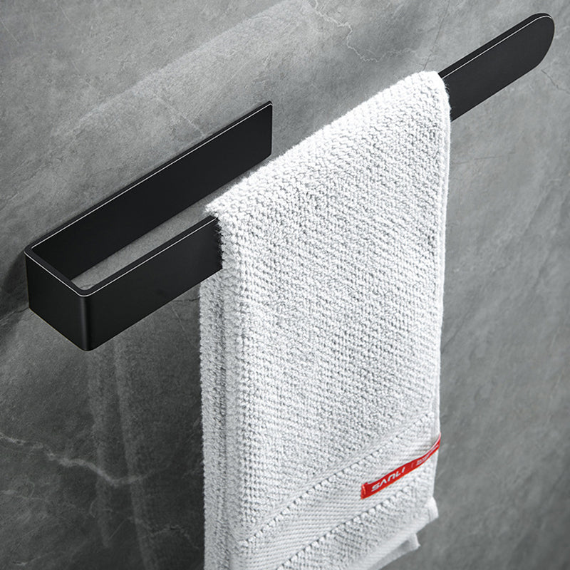 Modern Towel Ring Bathroom Hardware Set Stainless Steel/Black Bath Hardware Set Clearhalo 'Bathroom Hardware Sets' 'Bathroom Hardware' 'Bathroom Remodel & Bathroom Fixtures' 'bathroom_hardware_sets' 'Home Improvement' 'home_improvement' 'home_improvement_bathroom_hardware_sets' 6460935