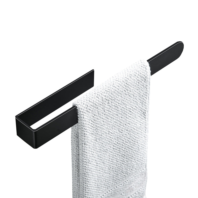 Modern Towel Ring Bathroom Hardware Set Stainless Steel/Black Bath Hardware Set Clearhalo 'Bathroom Hardware Sets' 'Bathroom Hardware' 'Bathroom Remodel & Bathroom Fixtures' 'bathroom_hardware_sets' 'Home Improvement' 'home_improvement' 'home_improvement_bathroom_hardware_sets' 6460938