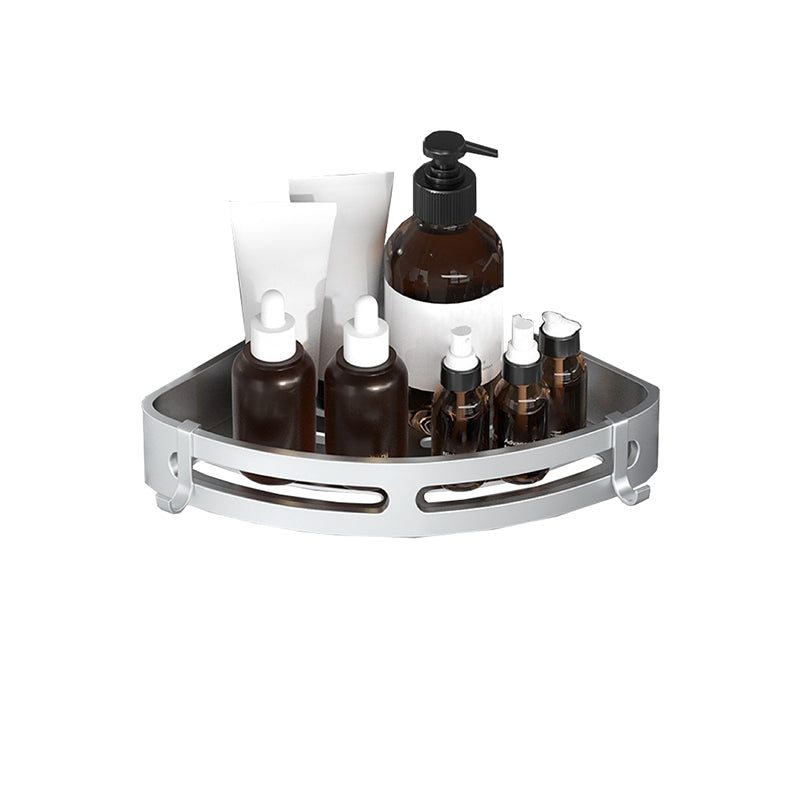 Modern Bath Hardware Set Bath Shelf Silver/Black Bathroom Accessory Kit Clearhalo 'Bathroom Hardware Sets' 'Bathroom Hardware' 'Bathroom Remodel & Bathroom Fixtures' 'bathroom_hardware_sets' 'Home Improvement' 'home_improvement' 'home_improvement_bathroom_hardware_sets' 6460959