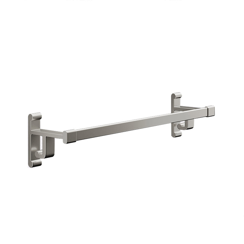 Gray Bathroom Accessory Set Contemporary Style Aluminum Towel Bar Clearhalo 'Bathroom Hardware Sets' 'Bathroom Hardware' 'Bathroom Remodel & Bathroom Fixtures' 'bathroom_hardware_sets' 'Home Improvement' 'home_improvement' 'home_improvement_bathroom_hardware_sets' 6460987