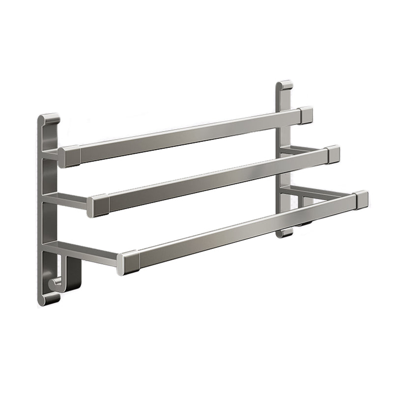 Gray Bathroom Accessory Set Contemporary Style Aluminum Towel Bar Clearhalo 'Bathroom Hardware Sets' 'Bathroom Hardware' 'Bathroom Remodel & Bathroom Fixtures' 'bathroom_hardware_sets' 'Home Improvement' 'home_improvement' 'home_improvement_bathroom_hardware_sets' 6460989