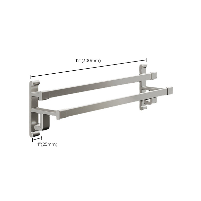 Gray Bathroom Accessory Set Contemporary Style Aluminum Towel Bar Clearhalo 'Bathroom Hardware Sets' 'Bathroom Hardware' 'Bathroom Remodel & Bathroom Fixtures' 'bathroom_hardware_sets' 'Home Improvement' 'home_improvement' 'home_improvement_bathroom_hardware_sets' 6461003