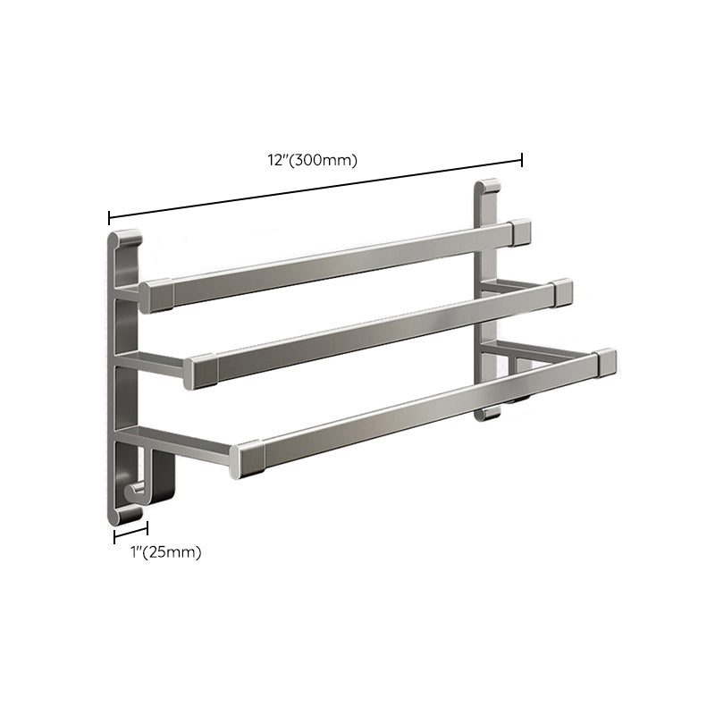 Gray Bathroom Accessory Set Contemporary Style Aluminum Towel Bar Clearhalo 'Bathroom Hardware Sets' 'Bathroom Hardware' 'Bathroom Remodel & Bathroom Fixtures' 'bathroom_hardware_sets' 'Home Improvement' 'home_improvement' 'home_improvement_bathroom_hardware_sets' 6461004