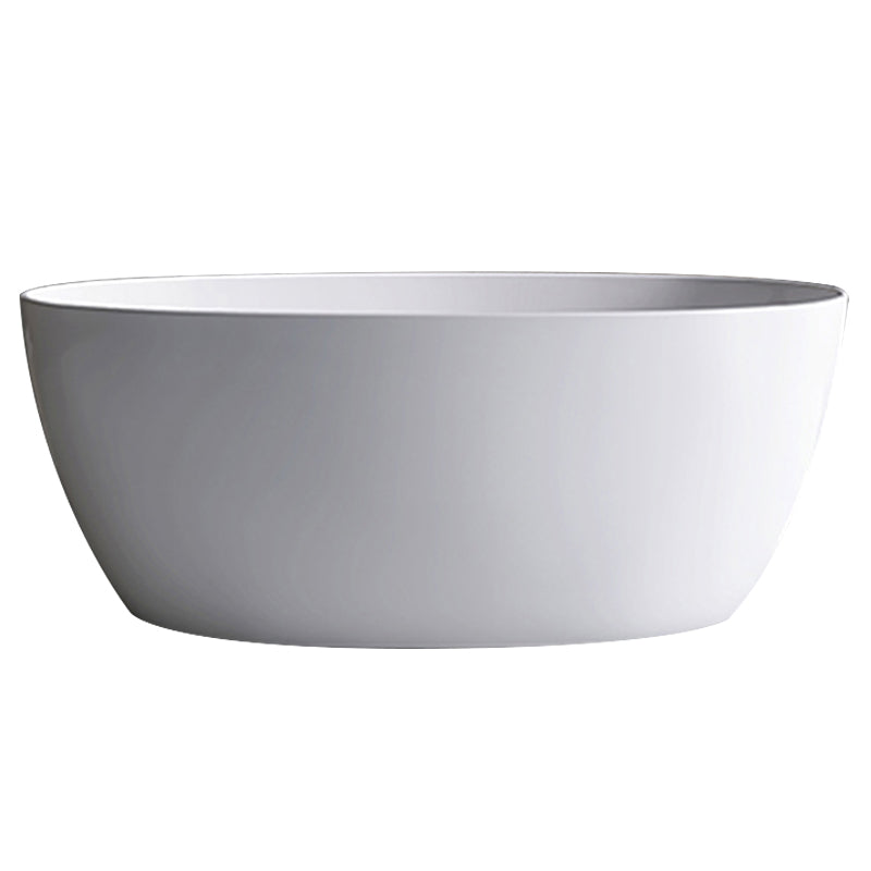 Modern Ellipse White Acrylic Bathtub Freestand Soaking Bathtub with Drain Bath Tub Clearhalo 'Bathroom Remodel & Bathroom Fixtures' 'Bathtubs' 'Home Improvement' 'home_improvement' 'home_improvement_bathtubs' 'Showers & Bathtubs' 6463026