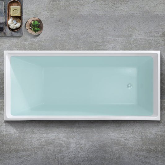 Modern Rectangle Acrylic Bathtub Back to Wall with Drain Bath Tub Clearhalo 'Bathroom Remodel & Bathroom Fixtures' 'Bathtubs' 'Home Improvement' 'home_improvement' 'home_improvement_bathtubs' 'Showers & Bathtubs' 6463158