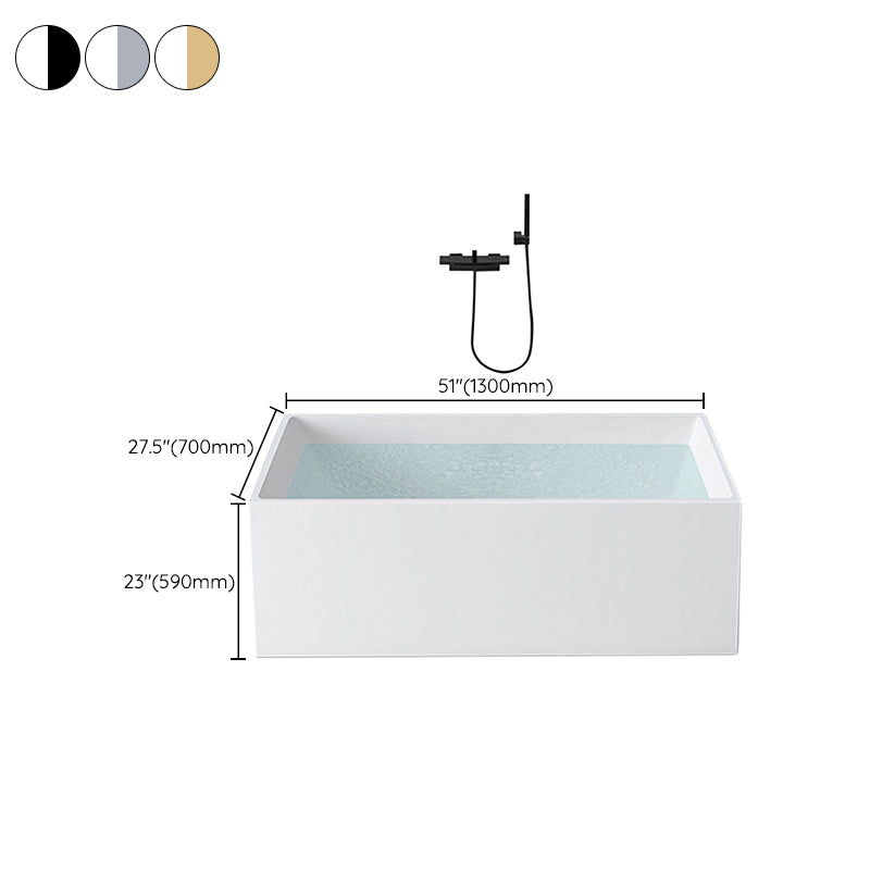 Modern Rectangle Acrylic Bathtub Back to Wall with Drain Bath Tub Clearhalo 'Bathroom Remodel & Bathroom Fixtures' 'Bathtubs' 'Home Improvement' 'home_improvement' 'home_improvement_bathtubs' 'Showers & Bathtubs' 6463171