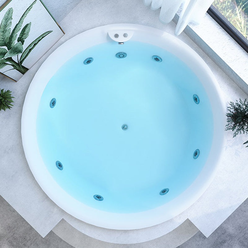 Modern Round Acrylic Embedded Bathtub with Drain Bath Tub and Massage Device Massage Tub Clearhalo 'Bathroom Remodel & Bathroom Fixtures' 'Bathtubs' 'Home Improvement' 'home_improvement' 'home_improvement_bathtubs' 'Showers & Bathtubs' 6463288