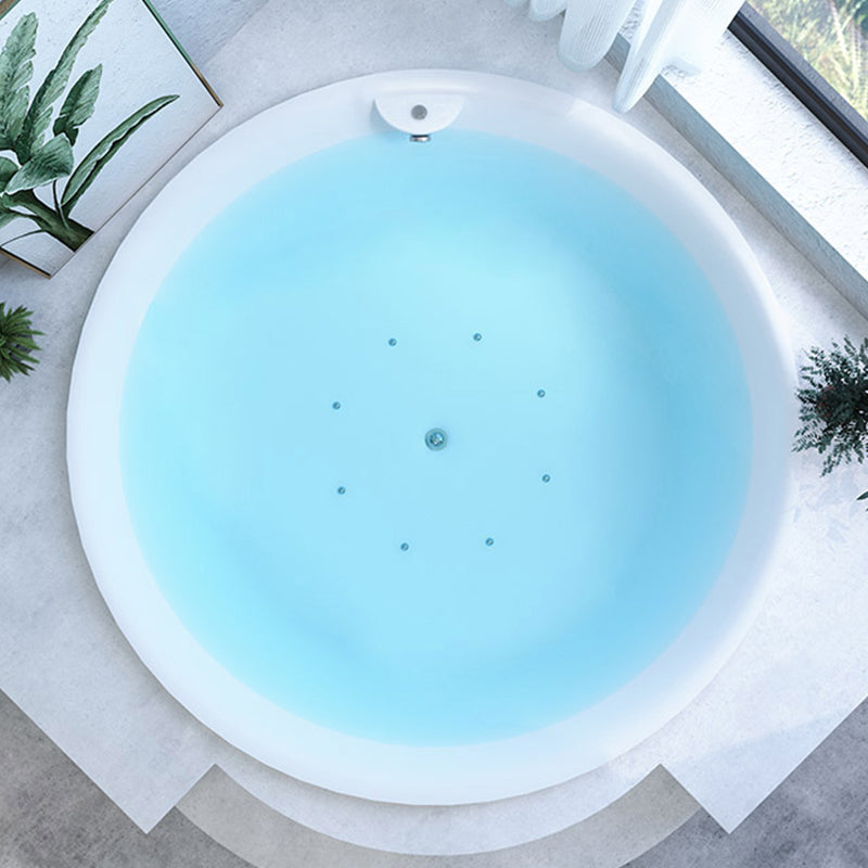 Modern Round Acrylic Embedded Bathtub with Drain Bath Tub and Massage Device Aerator Tub Clearhalo 'Bathroom Remodel & Bathroom Fixtures' 'Bathtubs' 'Home Improvement' 'home_improvement' 'home_improvement_bathtubs' 'Showers & Bathtubs' 6463290