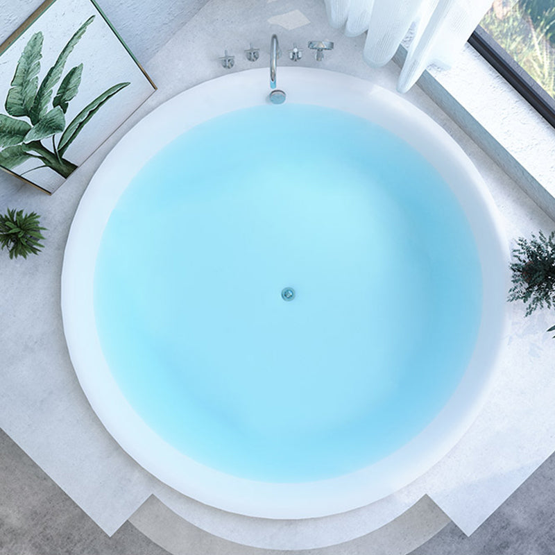 Modern Round Acrylic Embedded Bathtub with Drain Bath Tub and Massage Device Tub Only Tub with Silver 5-Piece Set Clearhalo 'Bathroom Remodel & Bathroom Fixtures' 'Bathtubs' 'Home Improvement' 'home_improvement' 'home_improvement_bathtubs' 'Showers & Bathtubs' 6463292