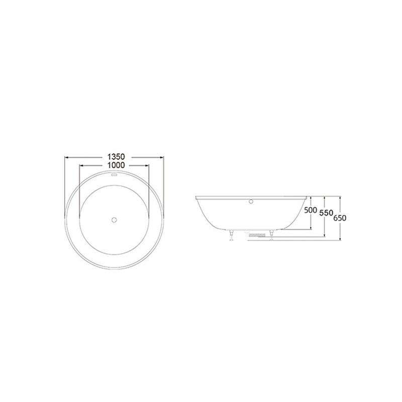 Modern Round Acrylic Embedded Bathtub with Drain Bath Tub and Massage Device Clearhalo 'Bathroom Remodel & Bathroom Fixtures' 'Bathtubs' 'Home Improvement' 'home_improvement' 'home_improvement_bathtubs' 'Showers & Bathtubs' 6463302