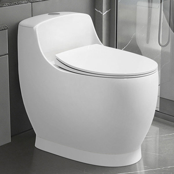 Modern Floor Mount Toilet Bowl Siphon Jet Toilet with Seat for Bathroom White 16" Clearhalo 'Bathroom Remodel & Bathroom Fixtures' 'Home Improvement' 'home_improvement' 'home_improvement_toilets' 'Toilets & Bidets' 'Toilets' 6463356